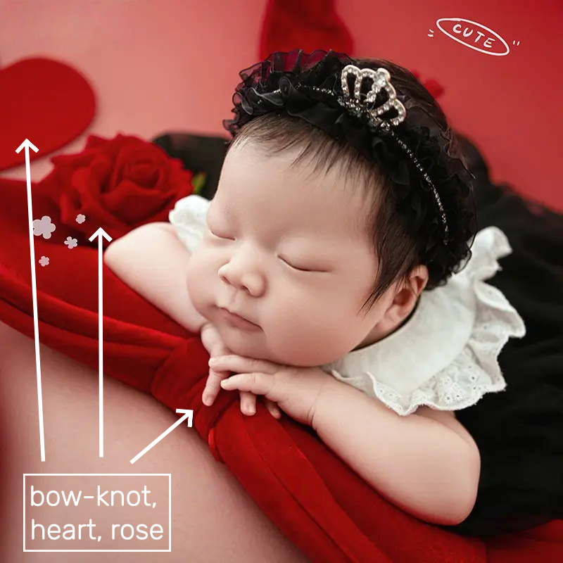 Bow-knot, Hearts, Roses